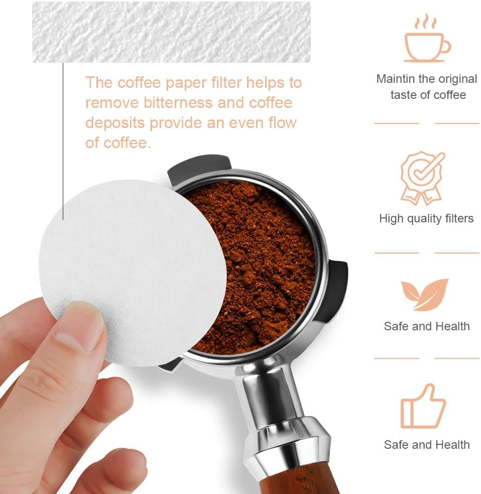 HOTUT Coffee Filters Papers, 100 Pcs&times;51Mm round Coffee Filters Papers, Micro Paper Filters Replacement Compatible with Coffee and Espresso Maker - White image number 6