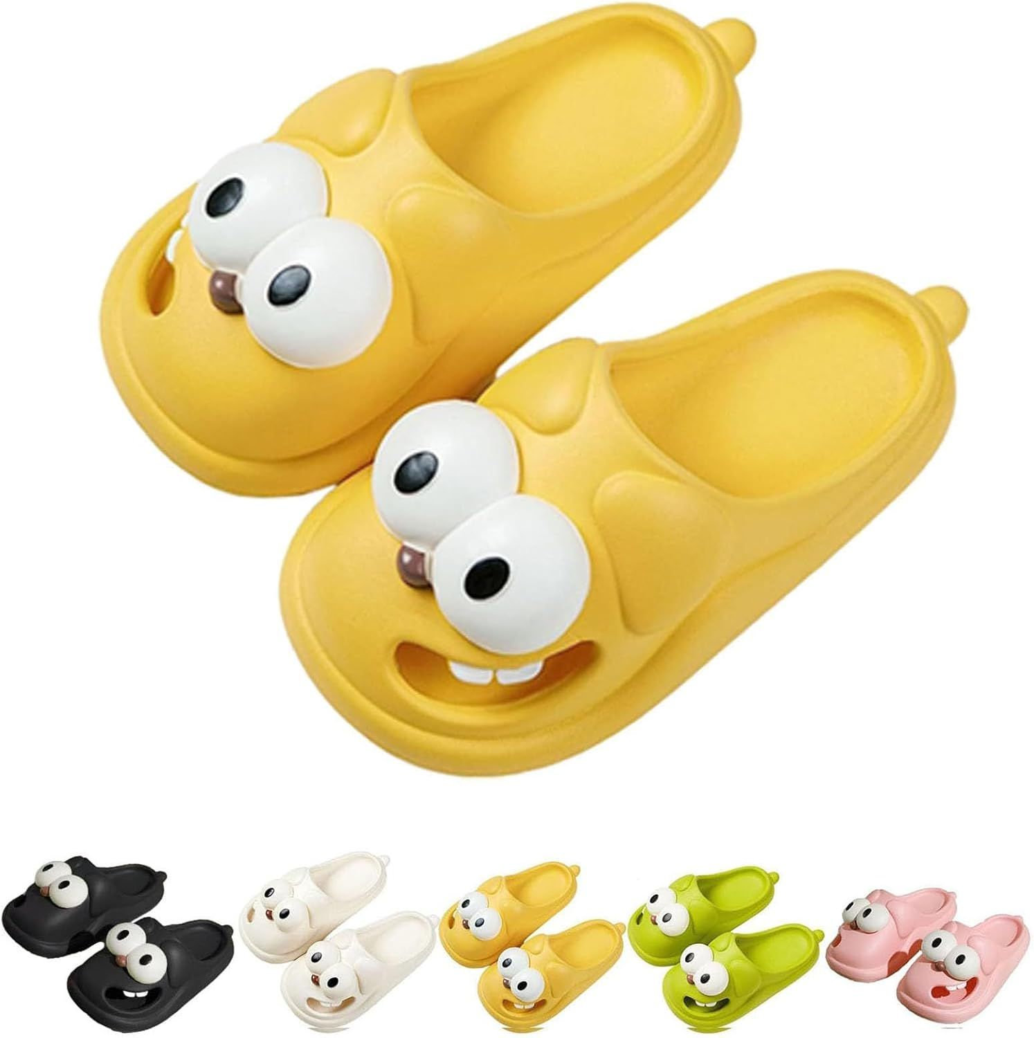 Big Eyes Dog Slippers for Women Kid, Tongue Kiss Slippers, Non-Slip Quick Drying Soft Lightweight Shower Cloud Slides image number 5