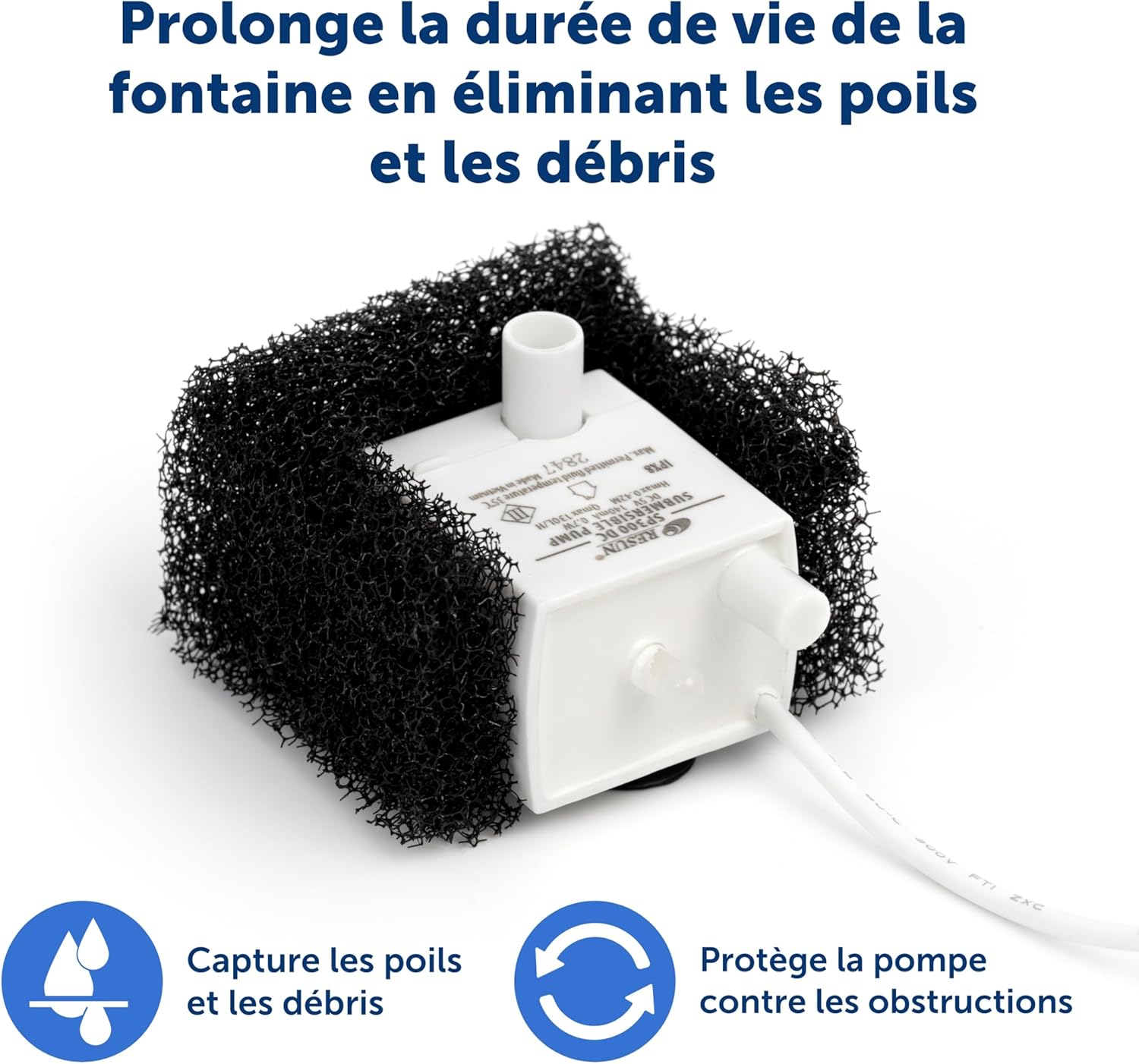 Petsafe Foam Filters for Cat and Dog Fountains, 2-Pack, Replacement Filters for Viva Pet Water Fountains for Cats and Dogs - PAC10-17961 image number 4