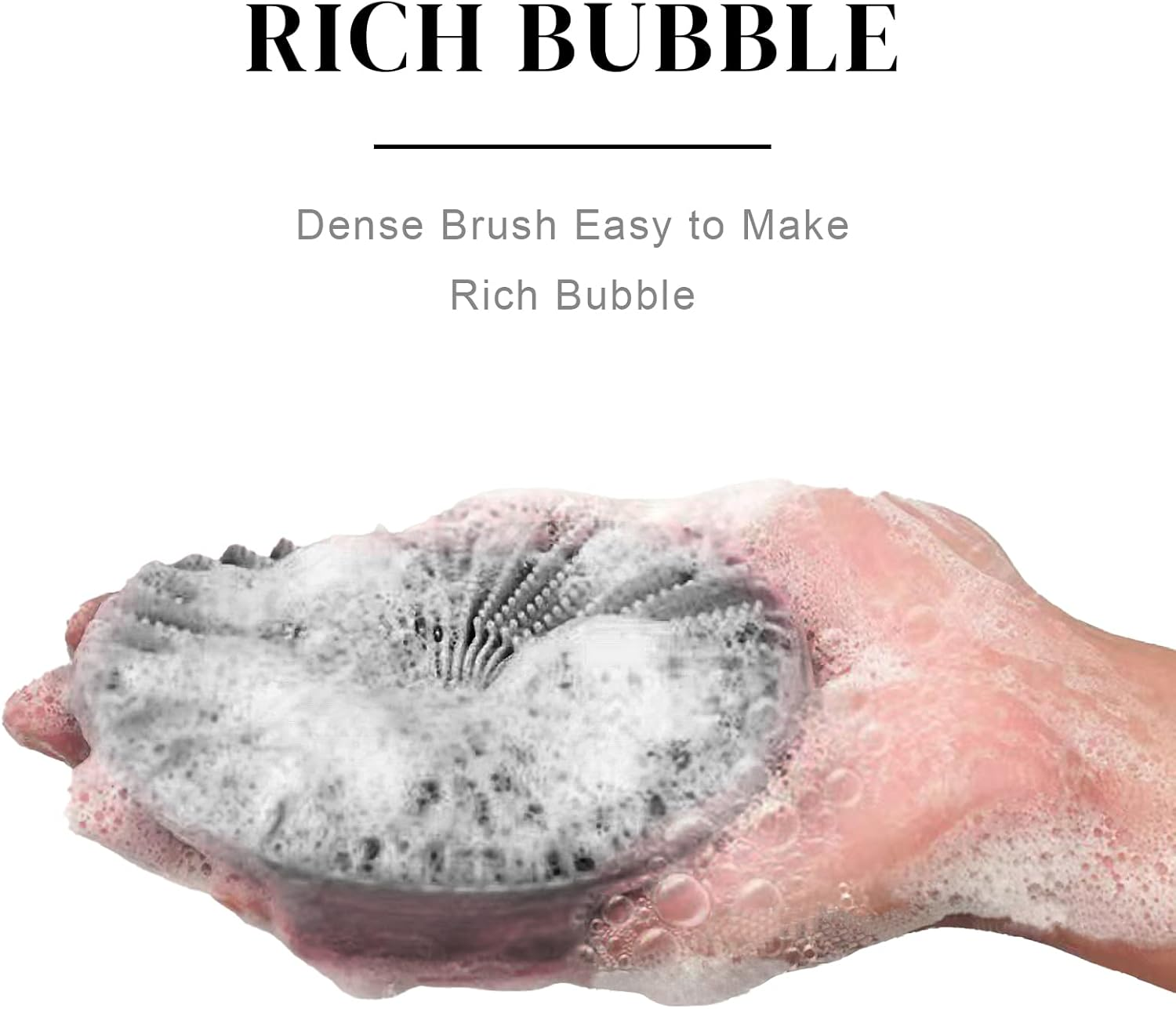 Silicone Body Scrubber, Gentle Exfoliating Body Scrubber Lathers Well Shower Scrubber for Body Silicone Body Brush for Use in Shower - Grey image number 4