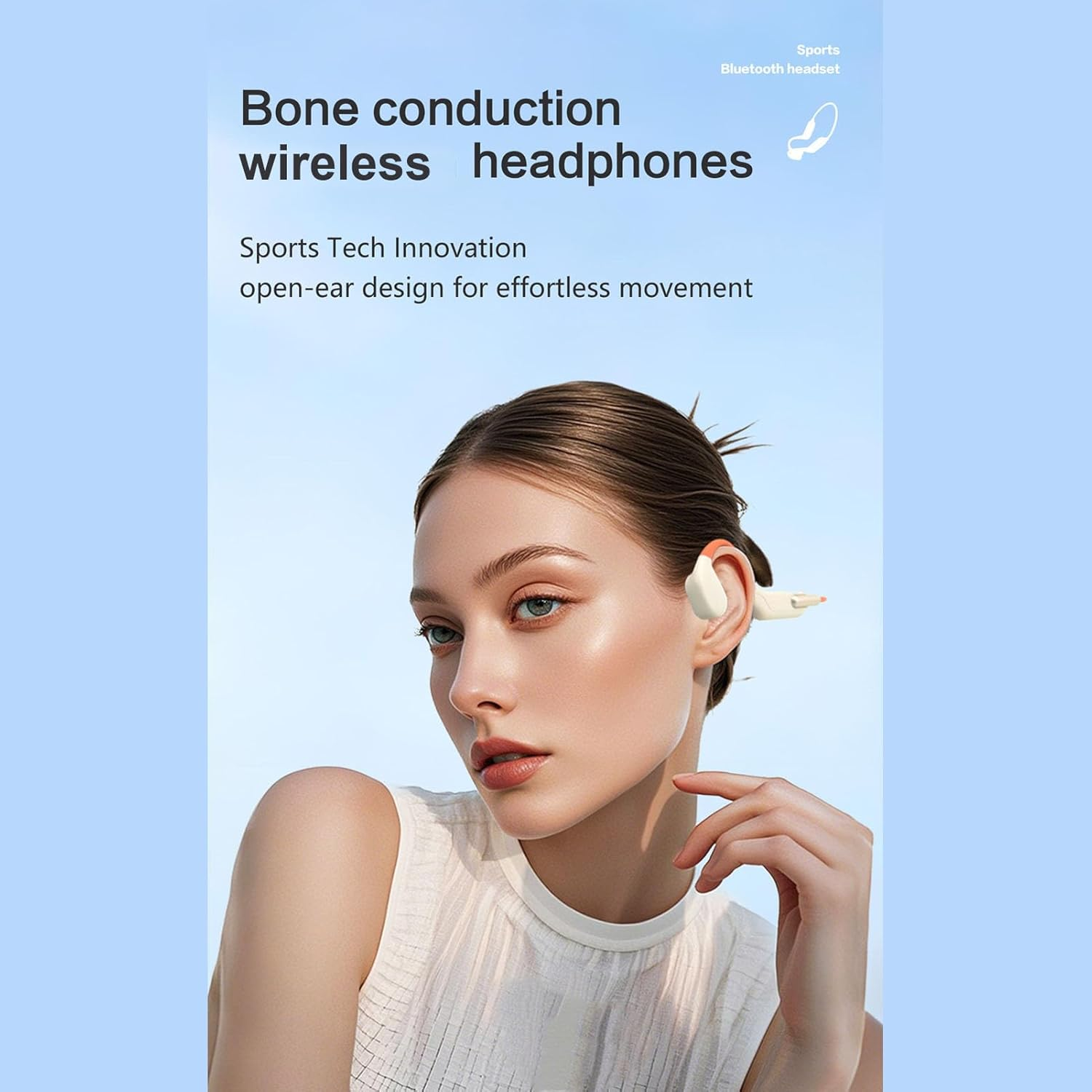 Sorandy Bone Conduction Headphones, Wireless Open Ear Headphones with HD Stereo Surround, Built in 32G Memory for Running Cycling Workout image number 3