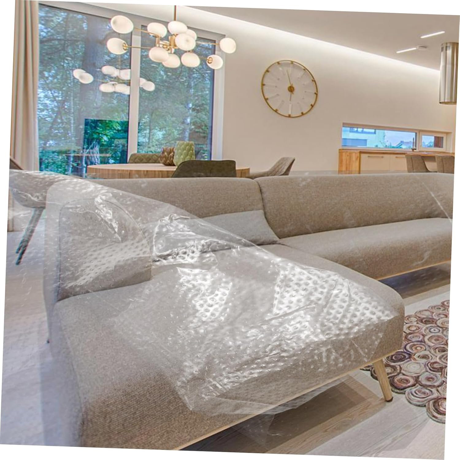 CANIGHT 3Rolls Dust Protective Film Furniture Cover Film Masking Tape for Neck Sealer