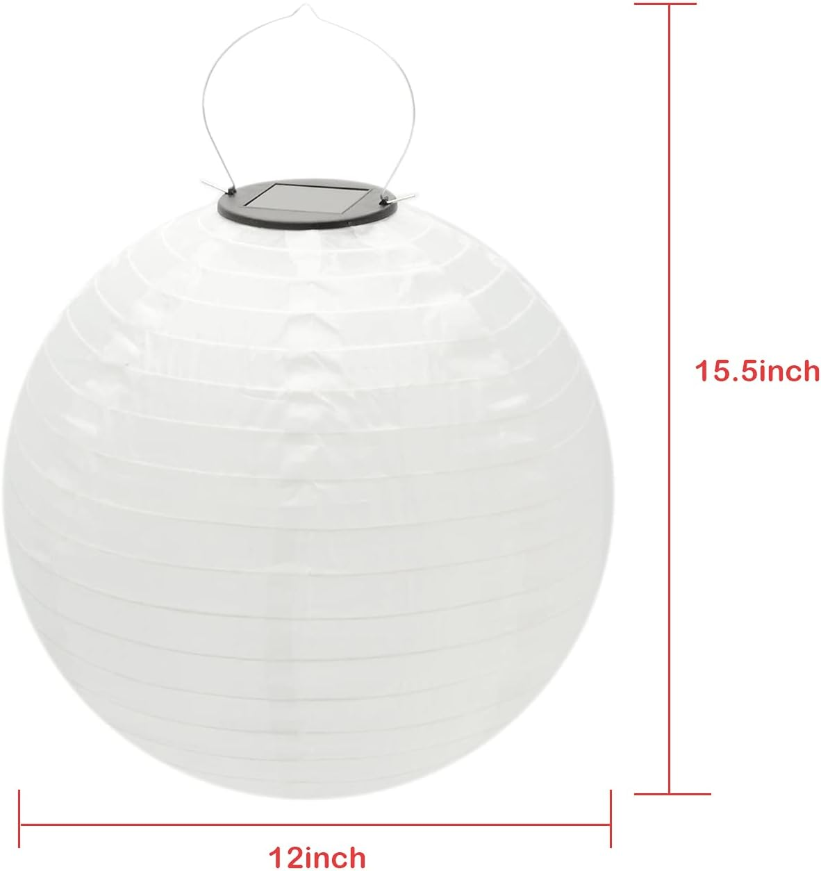 Beaneyun Solar Chinese Lantern Lights 3 Pack 12 Inch round Solar Lanterns LED Nylon Hanging Light Waterproof Outdoor Decorative Lights Home Patio Garden Yard Wedding Party Bedroom, White (2021006) image number 3