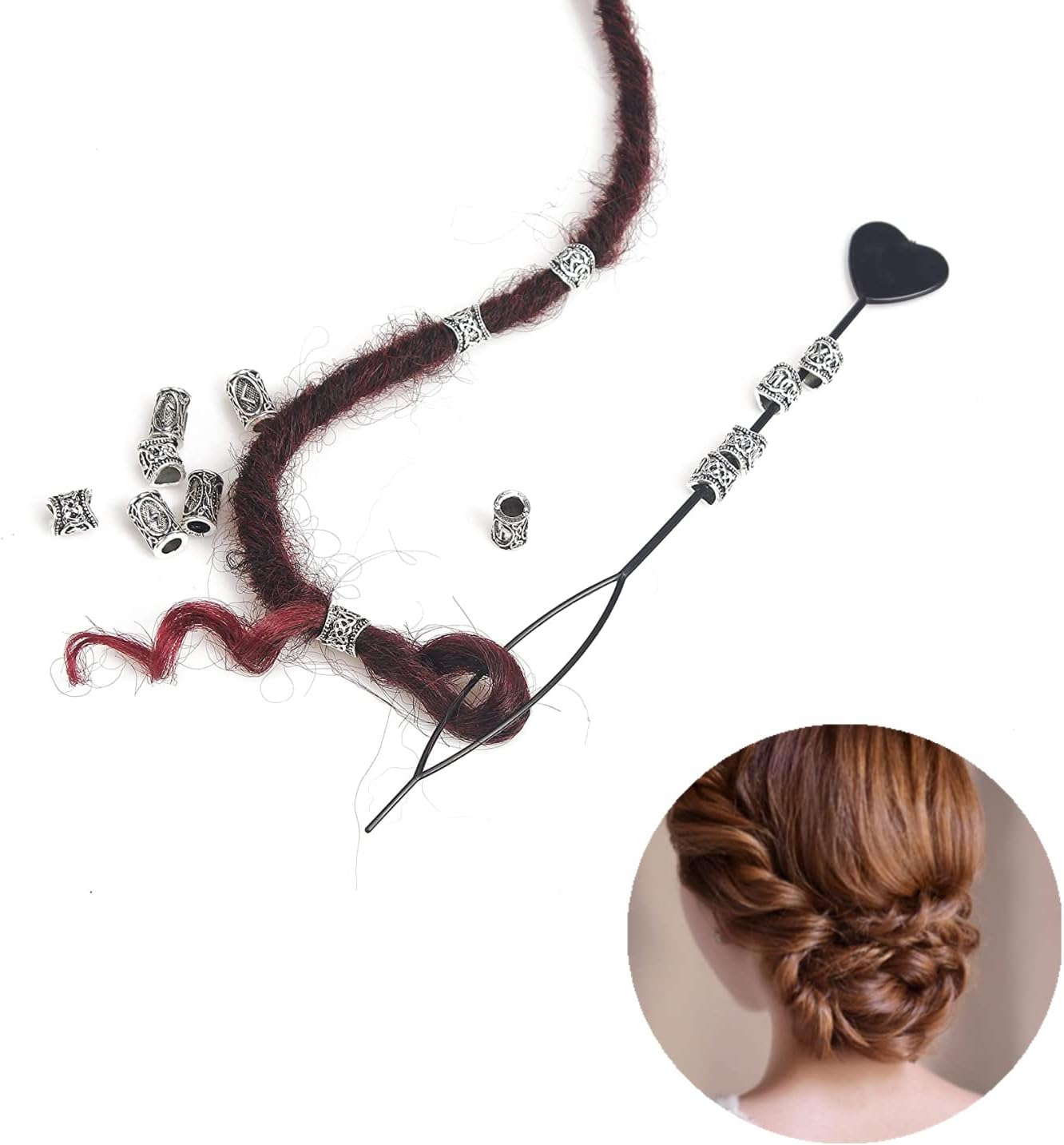 6 Pcs Hair Braid Tool Plastic Quick Beader Tool Hair Beader Tool Ponytail Maker Styling Tool Hair Styling Accessories for Hair Braid Hair Styling Accessories image number 3