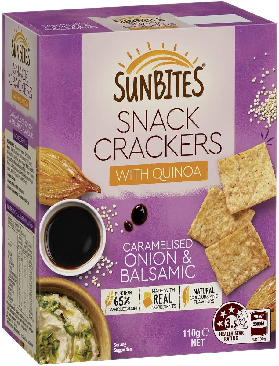 Sunbites Onion and Balsamic Vinegar Cracker with Quinoa 110 G