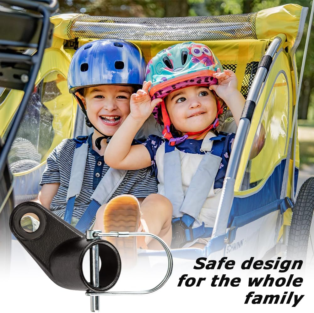 Bike Trailer Hitch Connector, Bicycle Connector Adapter, Universal Bike Trailer Attachment for Mountain Bike Road Bike Child Pet Cargo Bike Trailer, Black image number 4