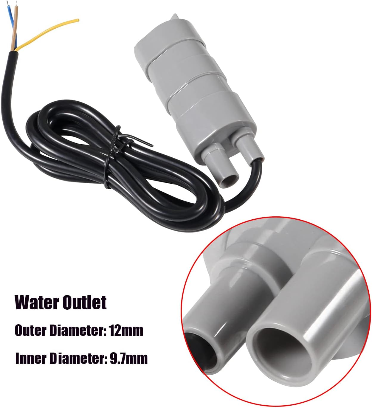 DIANN DC 12V Submersible Water Pump 840L/H High Flow Pumps Micro Water Pump with Tubing for Aquarium Fish Tank Fountain image number 4