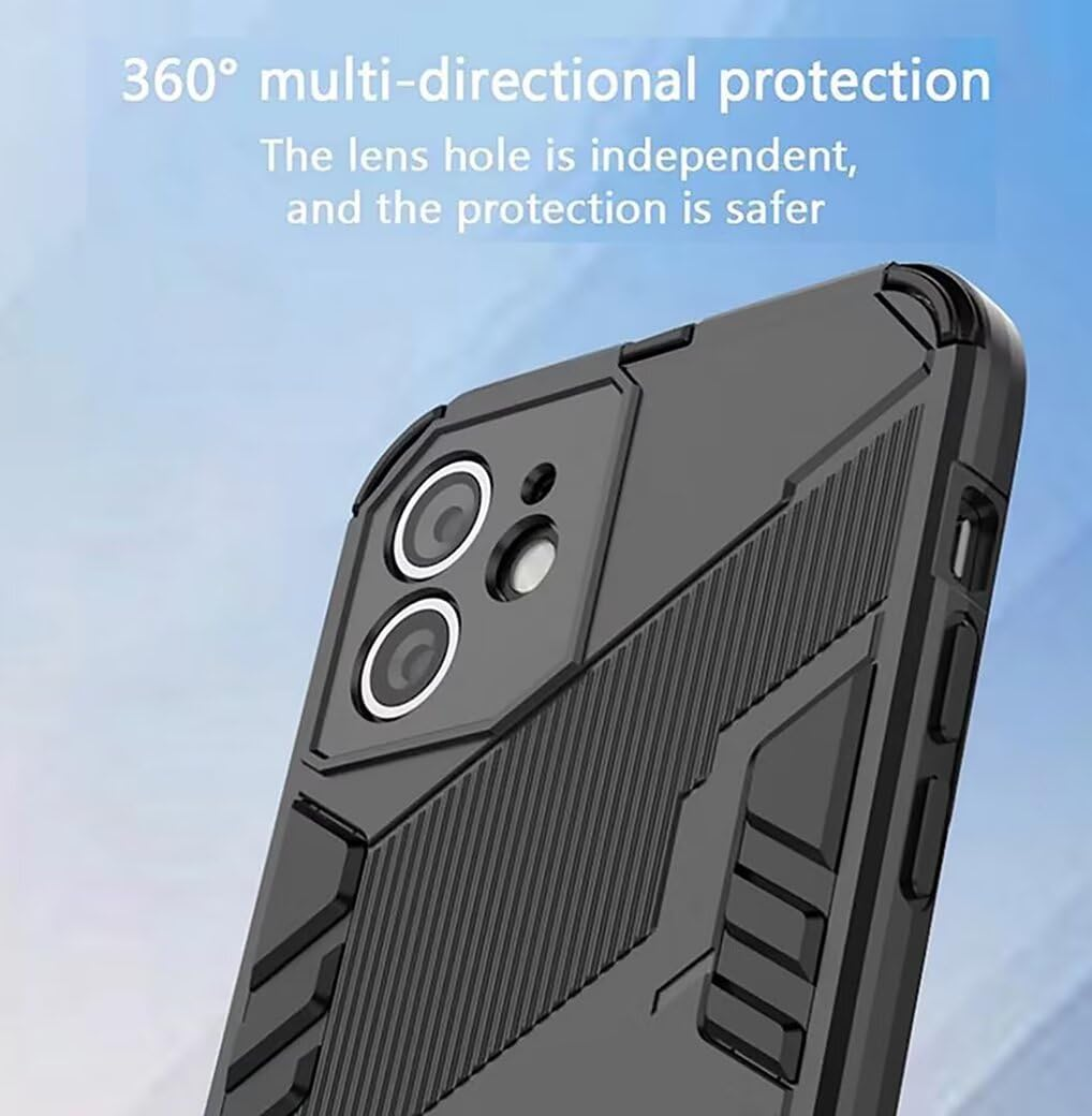 SEAHAI Case for Xiaomi Redmi 15 5G/4G, [Military Shockproof Case] Ultra Thin Hard PC Soft TPU Protective Mobile Phone Case with Sturdy Foldable Stand - Green - Black image number 7