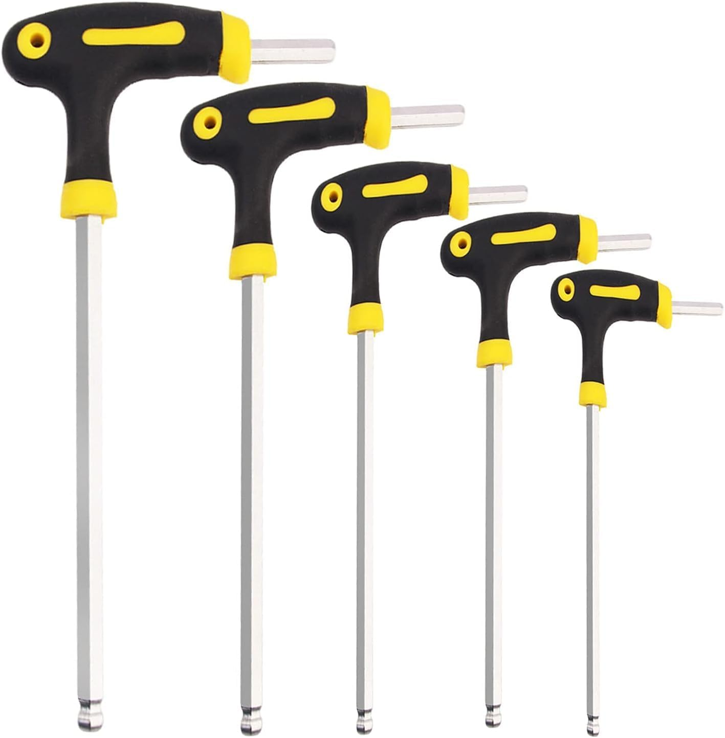 KEWAYO 5PCS T Handle Allen Wrench Set, 2.5/3/4/5/6Mm Bike Allen Hex Key Set with Ball End Screwdriver Hand Tool Kits for Bicycle Pedal Handlebar Disc Brake Mount Repair image number 5