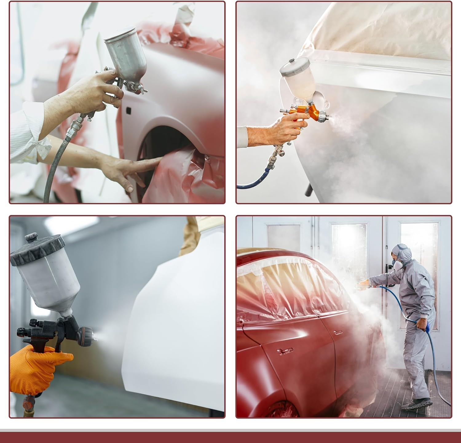 X AUTOHAUX 1 Pcs for Wall Covering Frames Cars Auto Body Paint Supplies Pre-Taped Masking Film Plastic Cover 1000X240Cm / 32.81Ftx94.49" White Orange PE Film image number 3