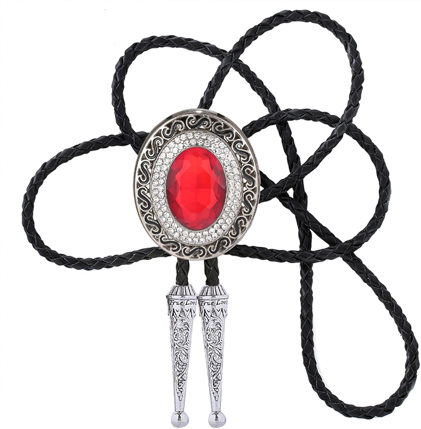 Doitby Western Bolo Tie Cowboy Bolo Ties Rhinestone Necklace Bola Tie for Men Women
