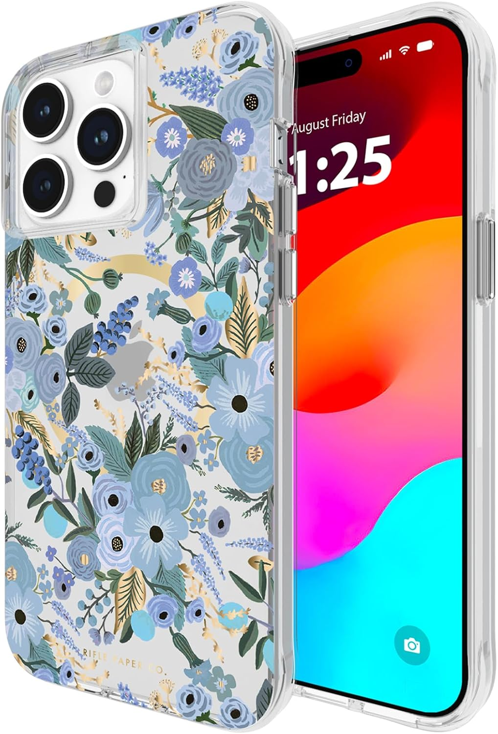 Rifle Paper Co. Iphone 15 Pro Max Case [Compatible with Magsafe] [12Ft Drop Protection] Cute Iphone Case 6.7" with Floral Pattern, Anti-Scratch Tech, Shockproof Material, Slim Fit - Garden Party Blue image number 6