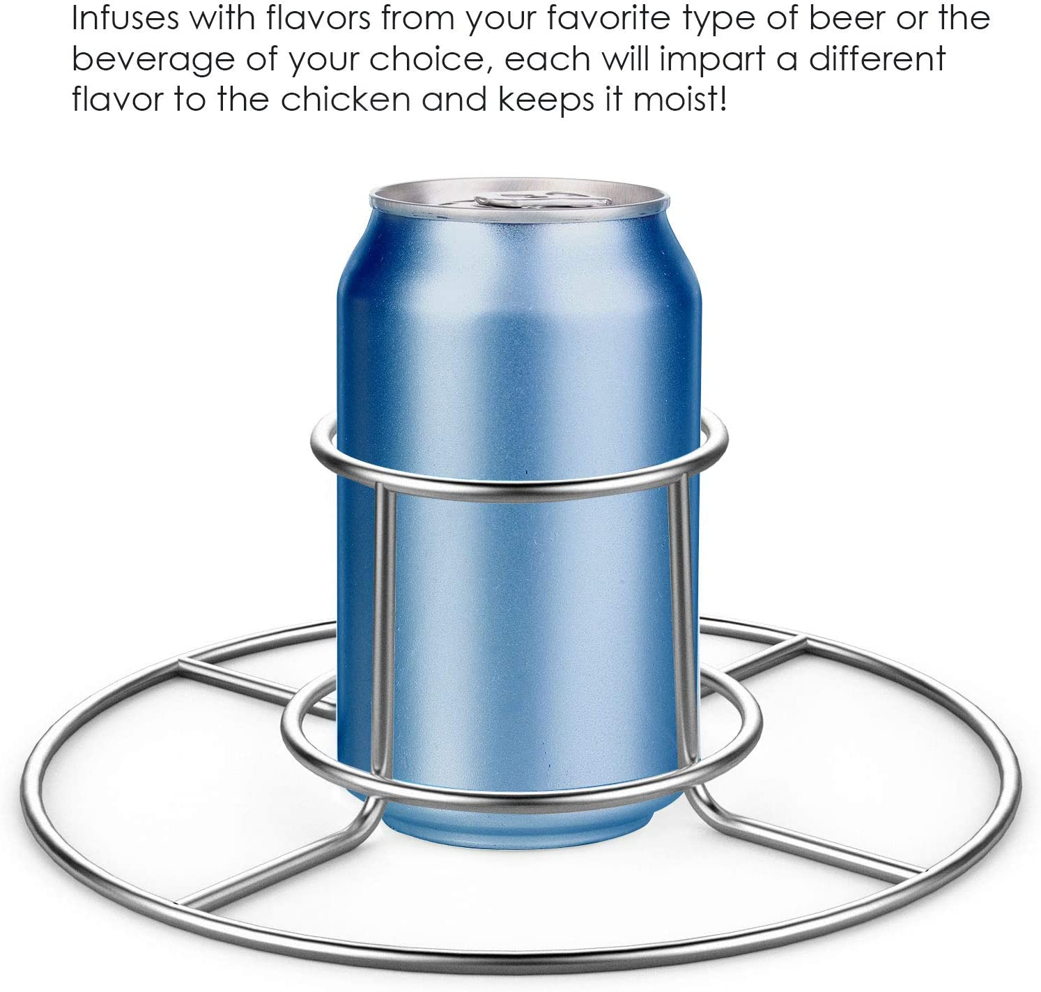 RUSFOL Beercan Chicken Rack, Stainless Steel Chicken Stand for Smoker and Grill image number 4