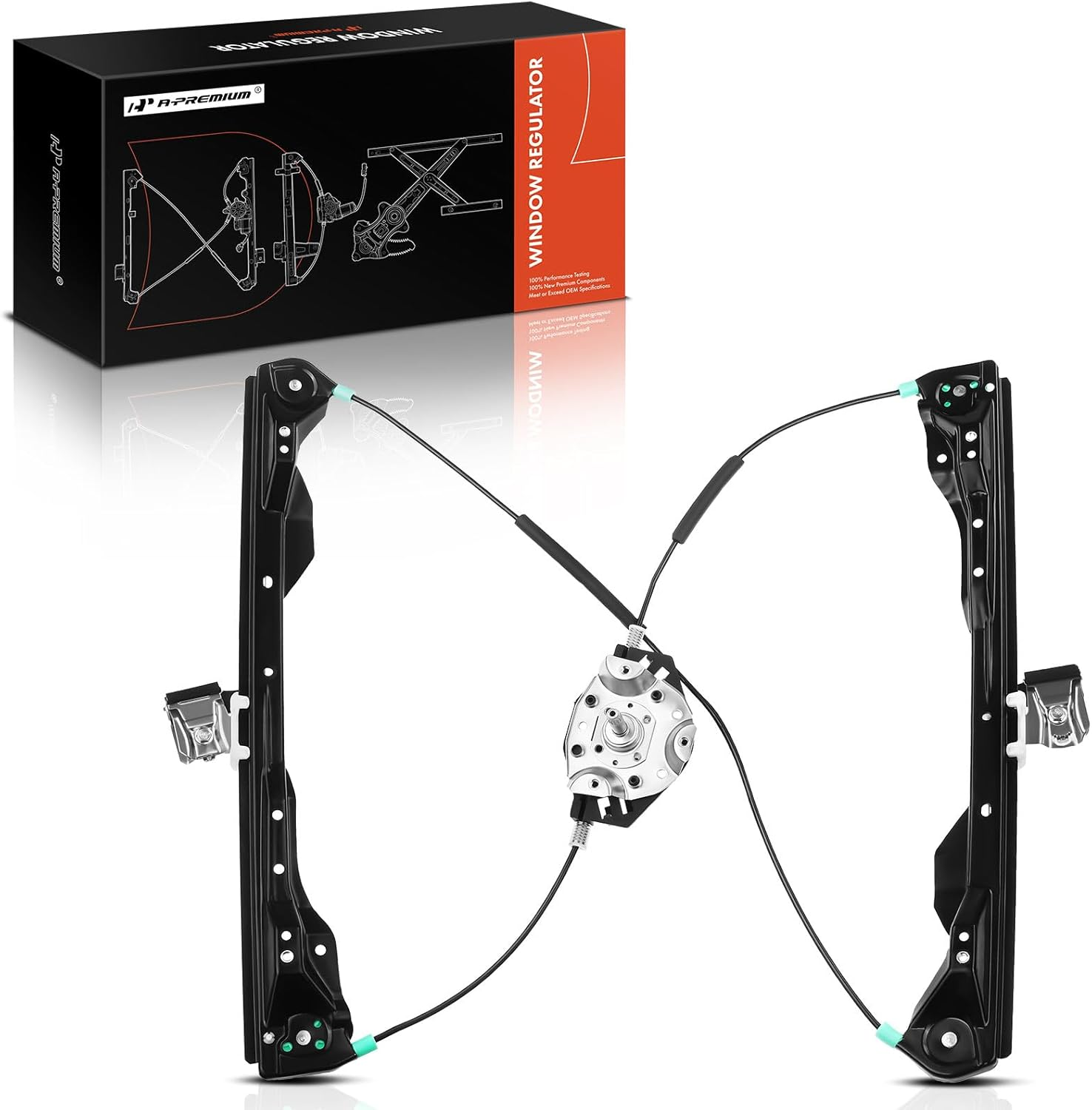 A-Premium Manual Window Regulator Compatible with Ford Focus 2001-2007 Front Right Passenger Side