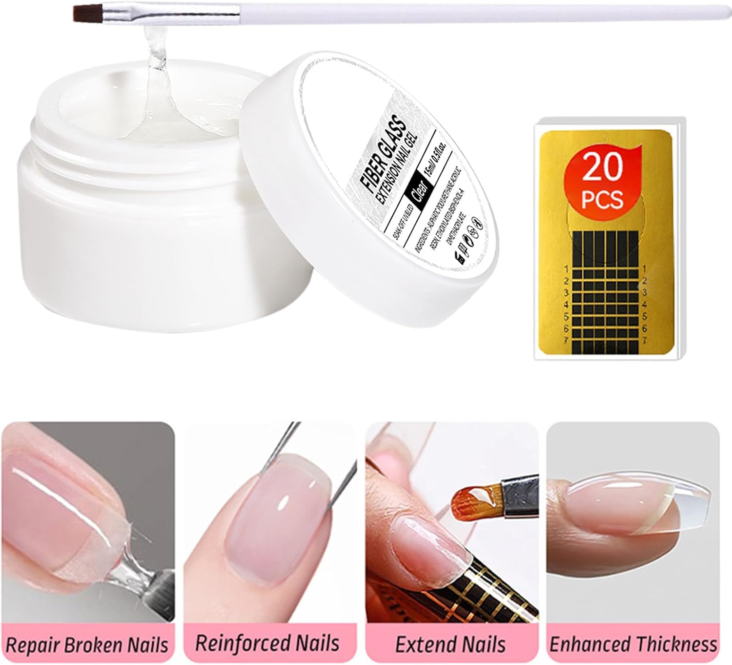 Lmyit Broken Nail Repair | Instant Cracked Nail Repair Gel,Strengthening Protective Long Lasting 15Ml Thickener for Home Adults Maintenance Women Beauty Travel Manicure Restore Protection Girls image number 3