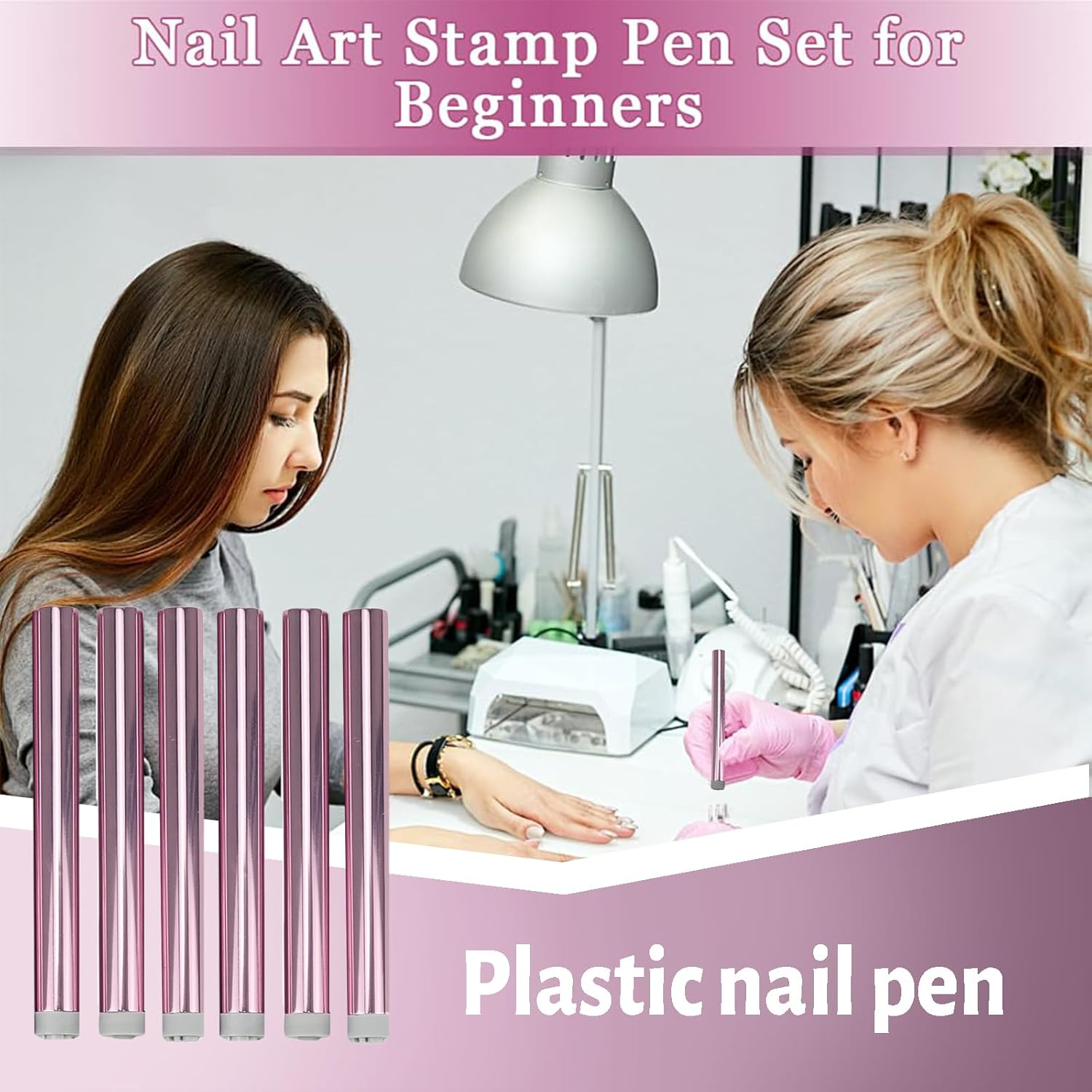 TELAIN DIY Nail Art Stamper Kit for Precise Designs, Includes 6 Nail Pens with Flowers and Butterfly Motifs, Compact and Portable for All Occasions image number 4
