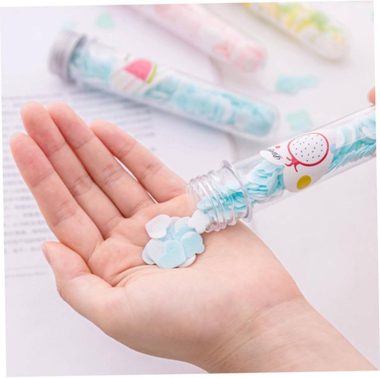 OSOLADY 12Pcs Portable Mini Soap Sheets Travel Soap Paper Disposable Flakes for Hand Washing Outdoor Camping Hiking BBQ Scented Cleaning image number 4