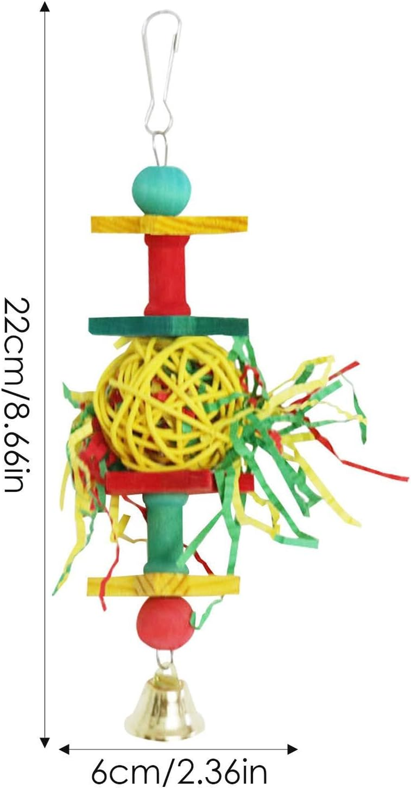 Bird Parrots Shredding Toys | Birds Foraging Shredding Toys with Metal Hook, Craft for Birdcage for Gerbil, Cockatiels, Parakeets, Chickens, Hamsters Pochy image number 4