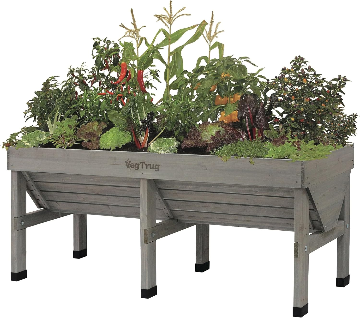 Vegtrug Classic Wooden Raised Planter, Grey Wash, Small, 1 Metre image number 2