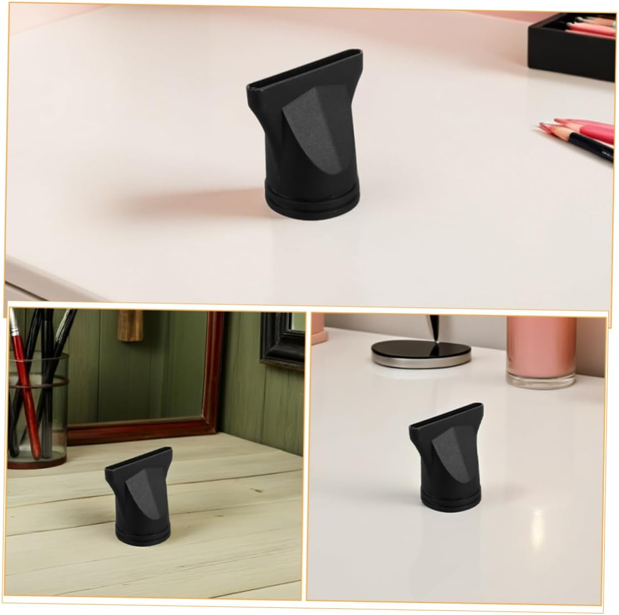 NOLITOY 6Pcs Hair Dryer Nozzle Accessories Smooth Nozzle Plastic Black image number 1