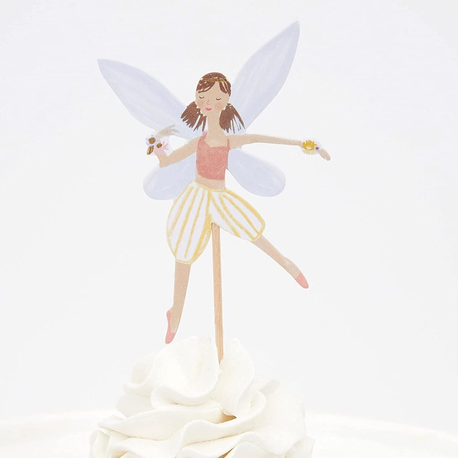 Fairy Cupcake Topper, 24 PCS Birthday Party Decoration, Wing Angel Theme, Ballet Dancer Cake Decorations, Pink image number 6
