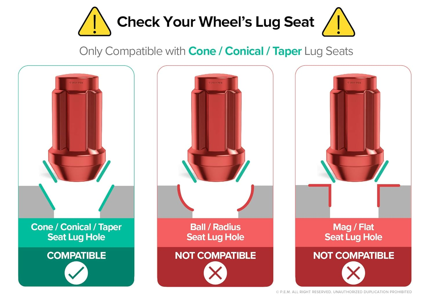 20Pc Red Spline Drive Lug Nuts - 12X1.5 Thread Size - 1.4 Length - Closed End - Cone Acorn Taper Seat - Includes 1 Socket Key Tool - for Acura Chevy Honda Lexus Mazda Scion Toyota Hyundai Tuner image number 4