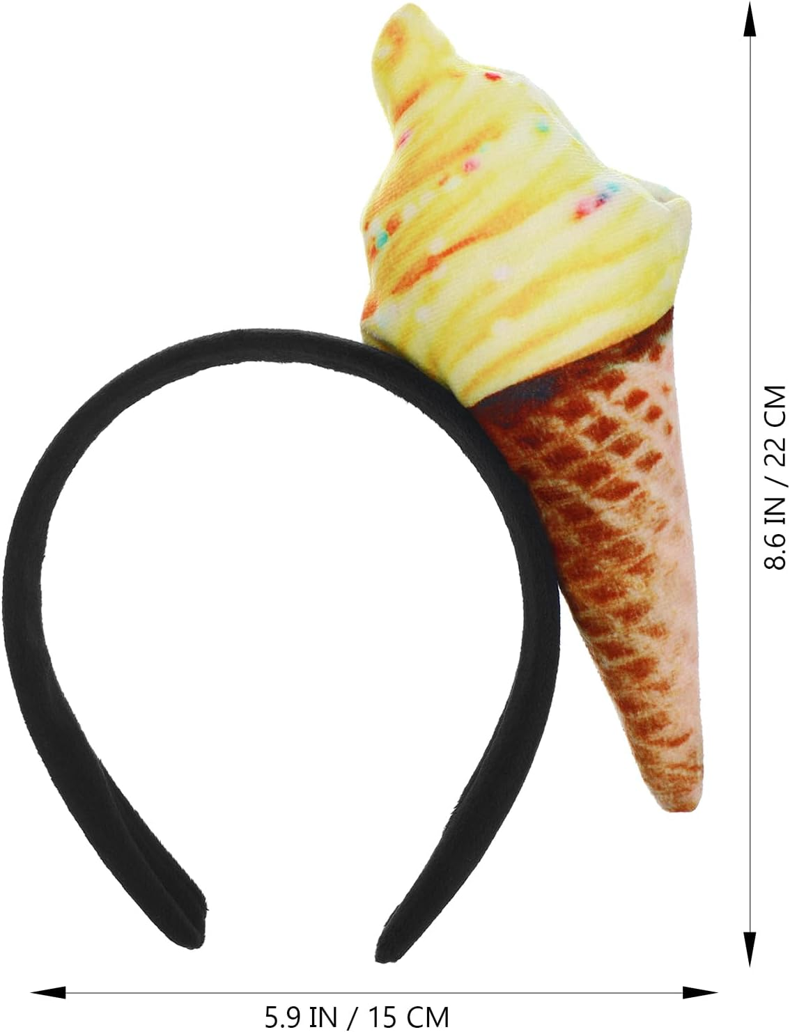Beavorty Makeup Headband, Ice Cream Headband, Ice Cream Cone Shape Headwear, Unisex for Adults, Mini Food Hat on Headband, Costume, Party Accessories