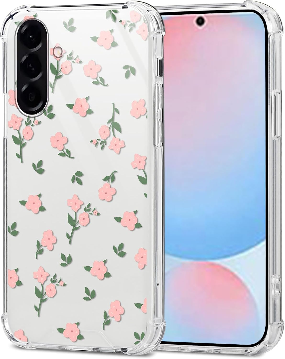 Saqmkil Transparent Case for Samsung Galaxy A36, Aesthetic Pattern Motif Design Women Girls Women Thin Mobile Phone Case Soft Cute Shockproof Clear Case Protective Case for Samsung A36 6.64 Inches