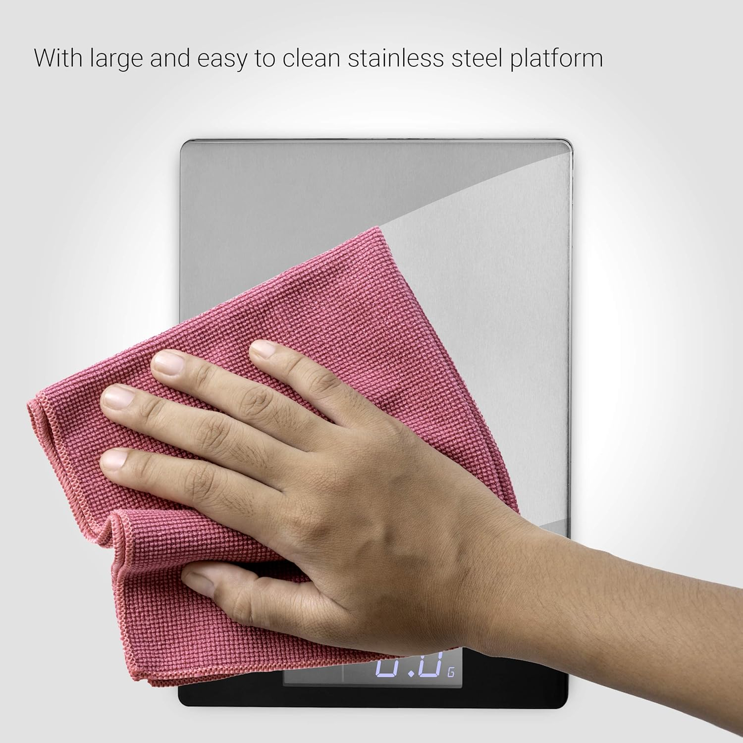 Venga! High Precision Digital Kitchen Food Scale, Weighs up to 5Kg in Steps of 1 G, Stainless Steel Cover, with Ambiance Temperature Sensor and Clock, Black/Stainless Steel, VG EKS 3000 image number 5