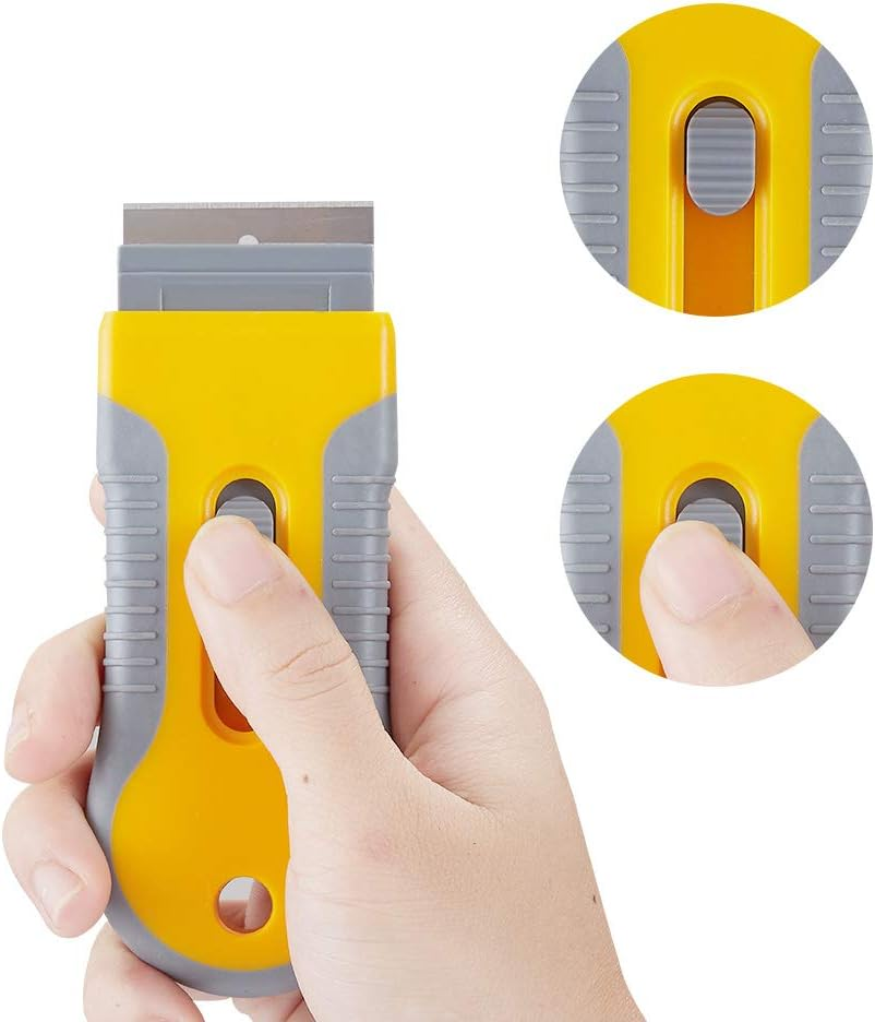 Razor Blade Scrape with 15Pcs Extra Blades, Scraper Tool, Razor Blade Retractable, Paint Stripping Tool, Cleaning Tool for Removing Labels, Stickers, Decals, Paint from Glass and Stovetop-Wegaz image number 5