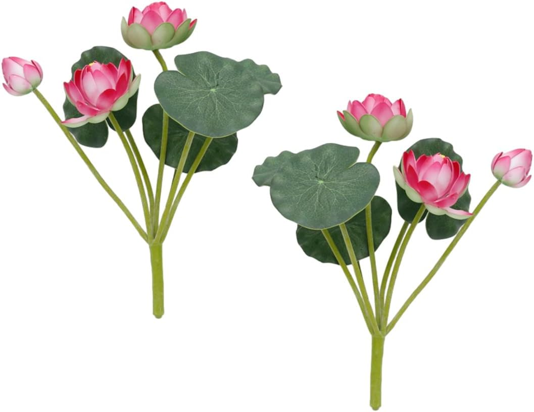 AIMALL Artificial Lotus EVA Material Lifelike Water Lily for Home Decoration, 12.6 Inch Pink or White Available image number 5