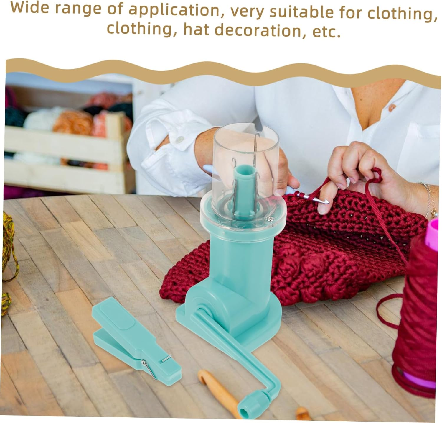 STOBOK Mini Hand Knitting Mill Easy Use Craft Machine for Yarn for Beginners to Create Scarves Hats and Other Creative Projects for Home Use image number 4