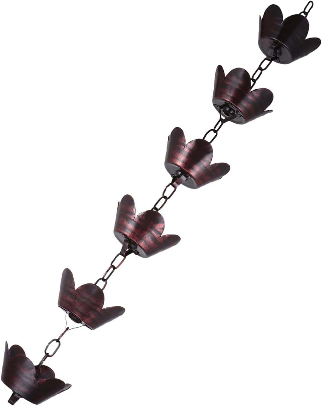 Metal Rain Chain for Gutter Downspouts 1M Decorative Aluminum Rain Chain Modern Garden Accessory Versatile Outdoor Water Feature Petal Design image number 2