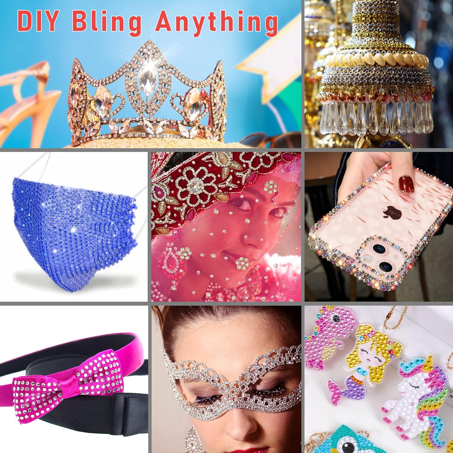 Hotfix Rhinestone Applicator Tool, Catcan Bedazzler Kit with Rhinestones for Clothing, 2 Boxes AB Crystal Rhinestones, 7 Tips, Tweezers, Jewel Picker, Trays, DIY Crafts Black-Red image number 3