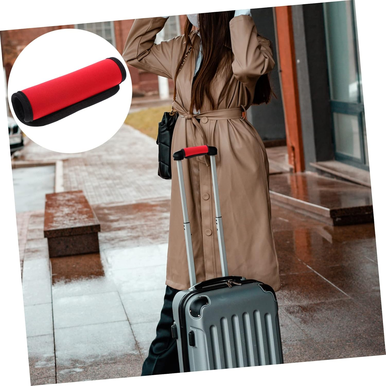 Neoprene Handle Covers Luggage Handle Wraps Soft Comfort Grip Protection for Suitcase Traveling Case Neoprene Grips for Hand Protection Travel Accessories image number 3