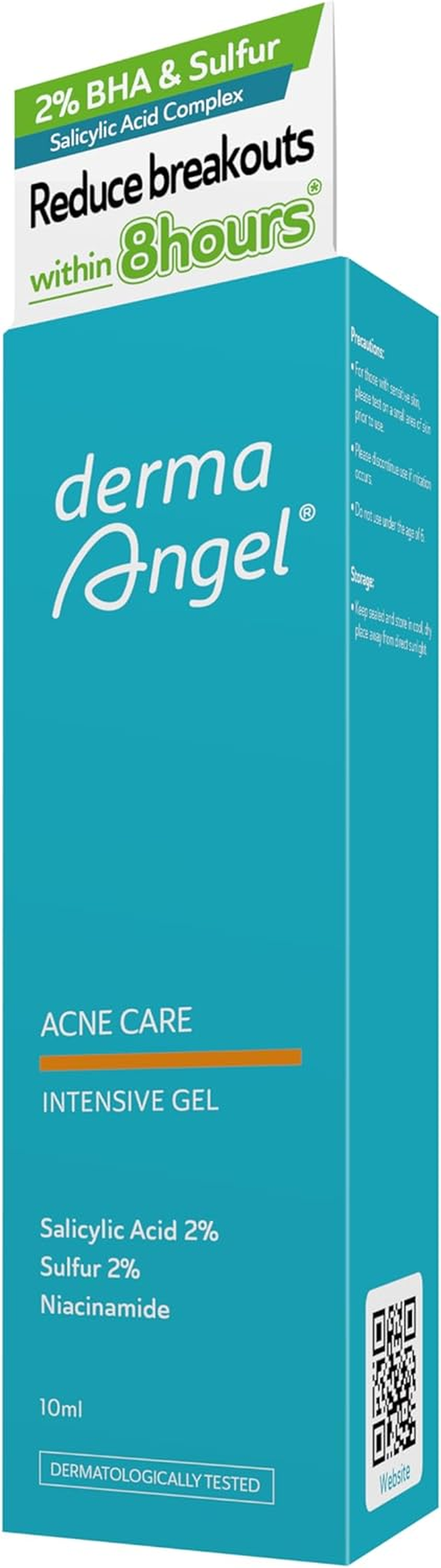 Derma Angel Acne Care Intensive Gel with 2% Salicylic Acid & Sulfur | Fights Pimples, Blackheads & Breakouts | Repairs Skin Barrier with Ceramides & Ester C | for Oily, Acne-Prone & Combination Skin image number 4