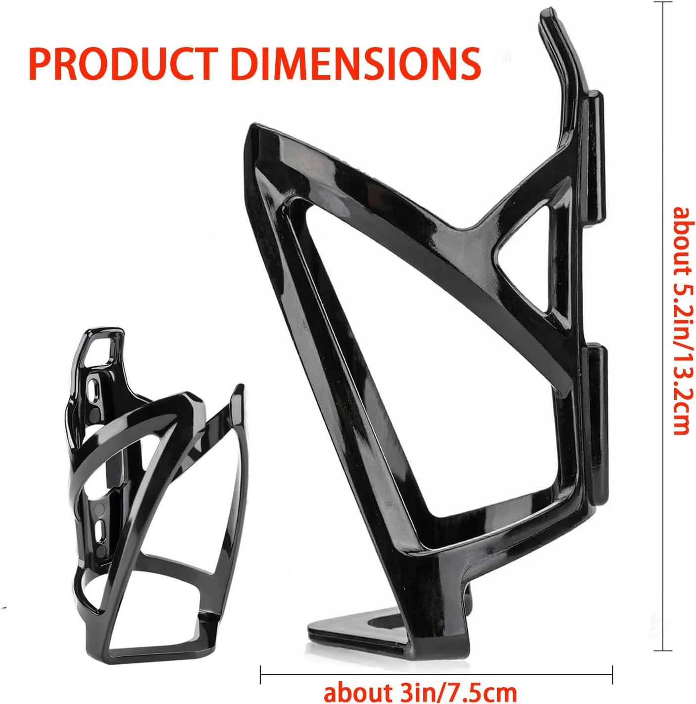 2PCS Universal Bicycle Bottle Cage,Black Bicycle Cup Holder for 500-1000 Ml Bottles,Easy to Install(Black image number 3