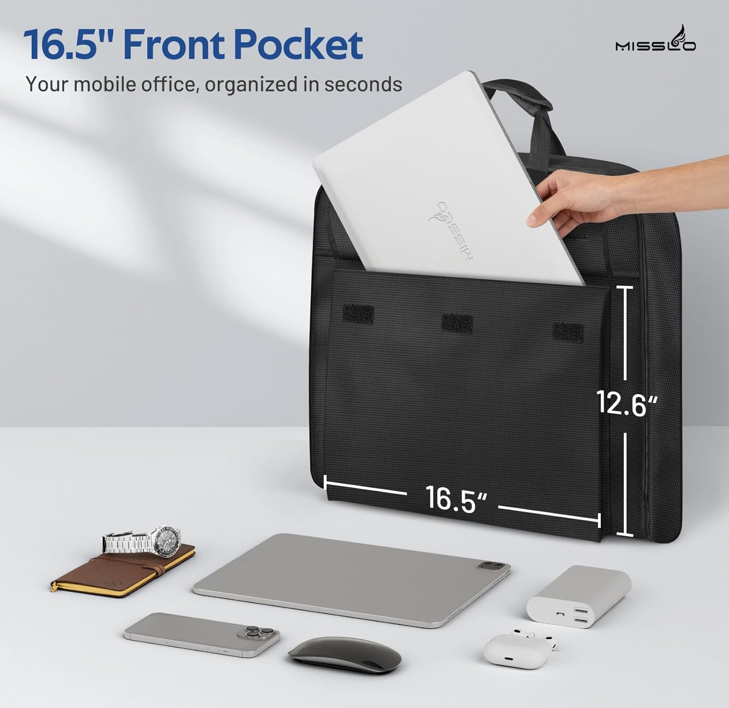 MISSLO Carry on Garment Bags for Travel with Shoe Compartment 42'' Suit Travel Bags for Men Heavy Duty Fabric Luggage Hanging Bag for Clothes Suit Carrier with Shoulder Strap for Business Trips, Black image number 3