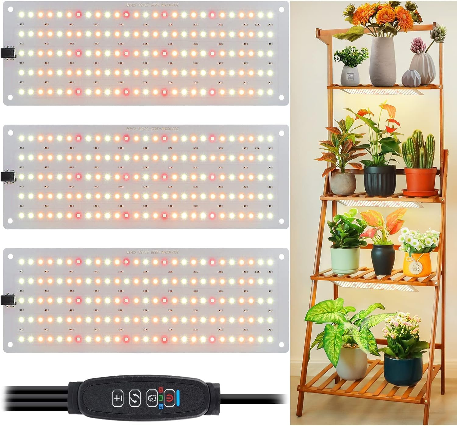 Plant Grow Light, Full Spectrum Grow Light for Indoor Plants, 405 Leds Growing Lamp with Auto On/Off Timer 3/9/12H, 3 Lighting Modes, 10 Dimmable Levels, Suitable for Plant Growth 3 Pack image number 6