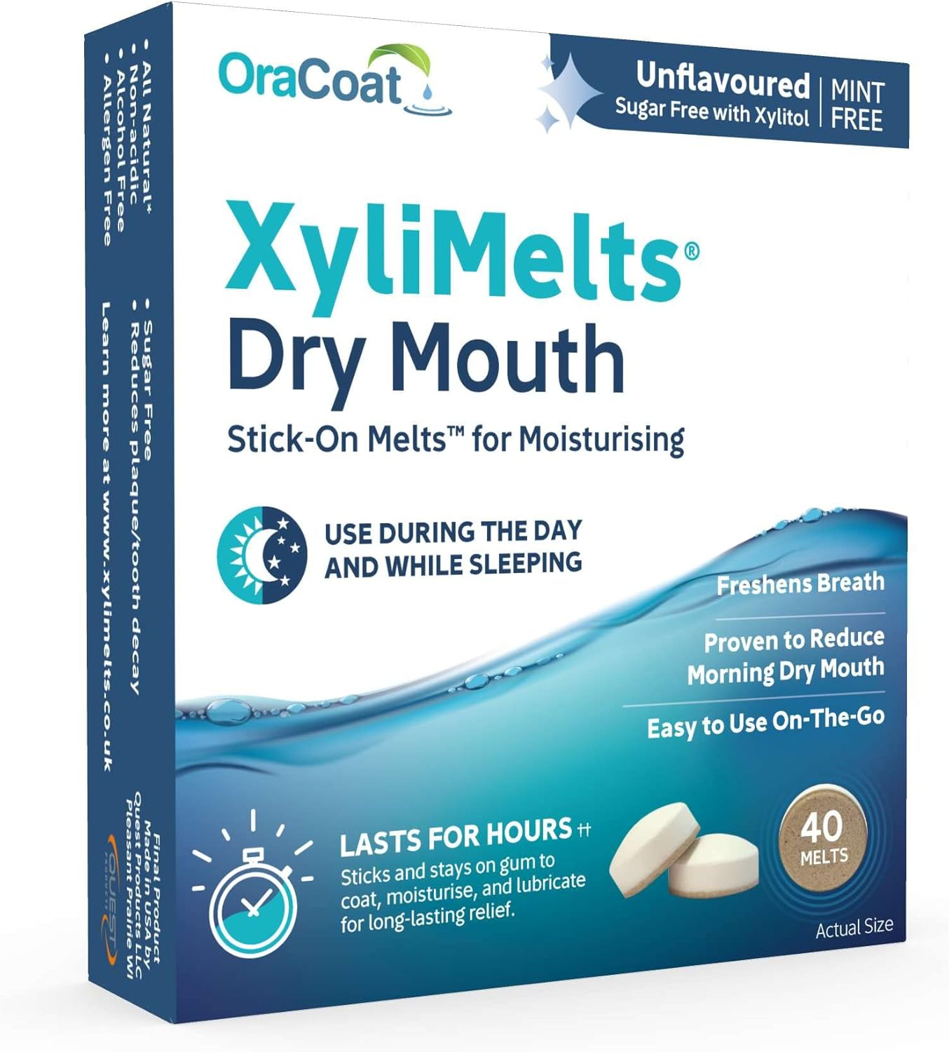 Oracoat Orahealth Xylimelts Mint-Free Discs - 40 Discs, Pack of 2