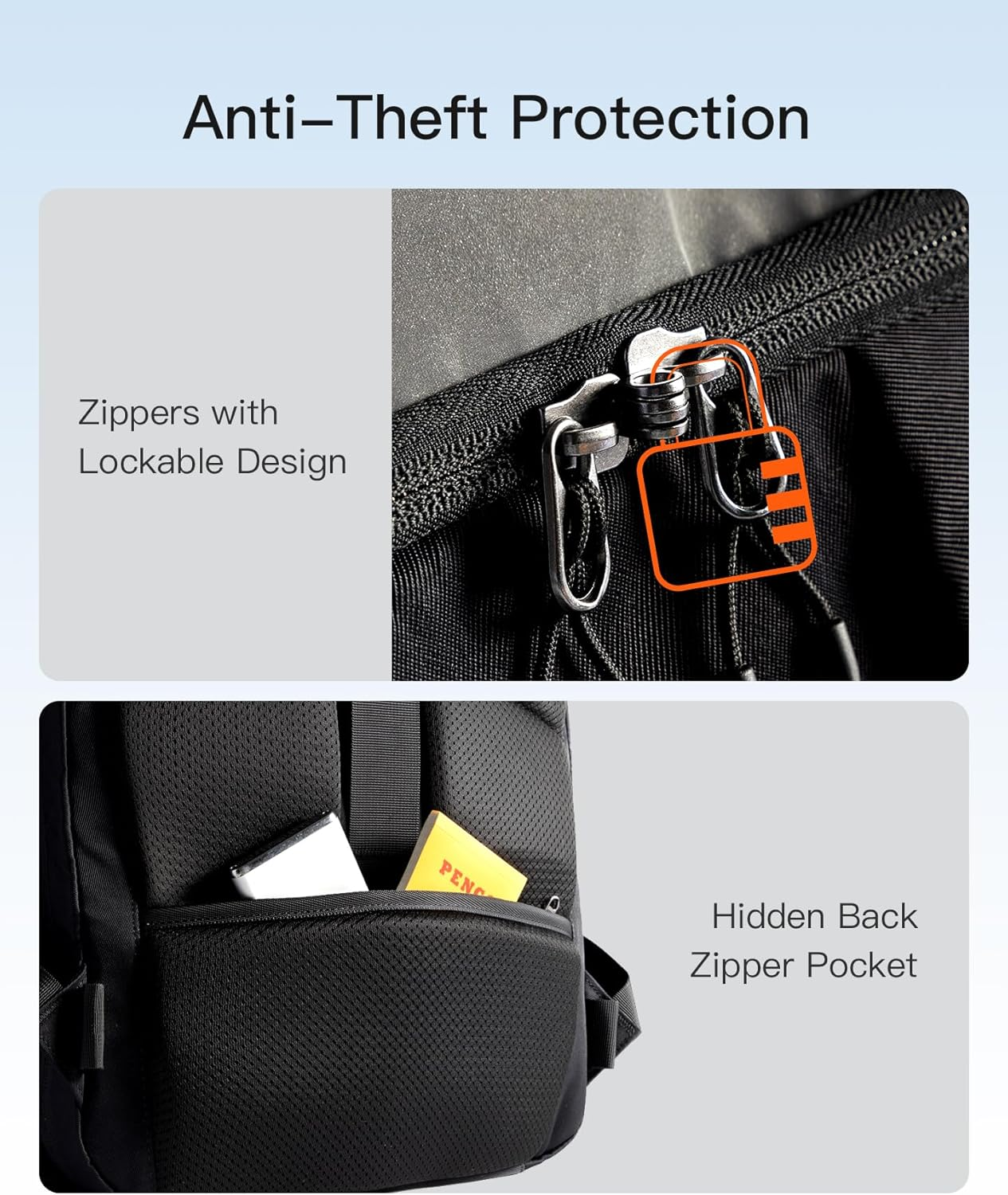 Inateck Lightweight Travel Backpack, Tsa-Friendly Carry-On Backpack, Business Rucksack, Daypack Fits 15.6-17 Inch Laptop and 13 Inch Pad, BP03009 Black image number 2