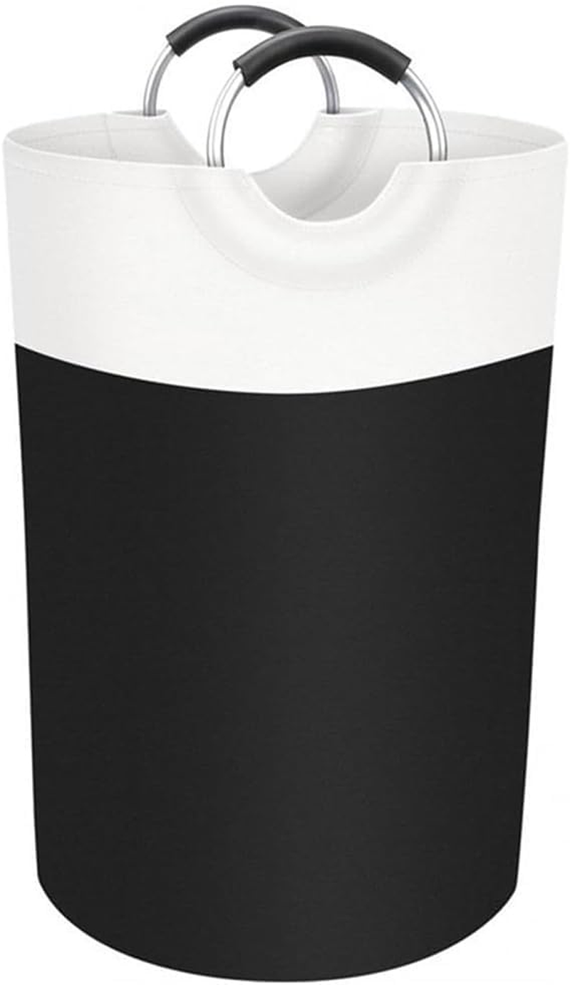 80L Laundry Basket &ndash; Collapsible Laundry Hamper with Waterproof Material, Foam-Protected Aluminum Handles, Large Capacity for College Dorm, Family, Black image number 2