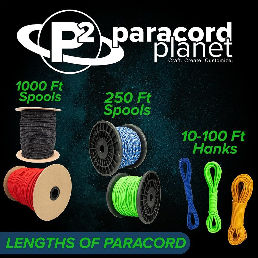 Reflective Type III 550 Paracord - 7 Strand Core - 100% Nylon, Parachute Cord, Commercial Paracord, Survival Cord