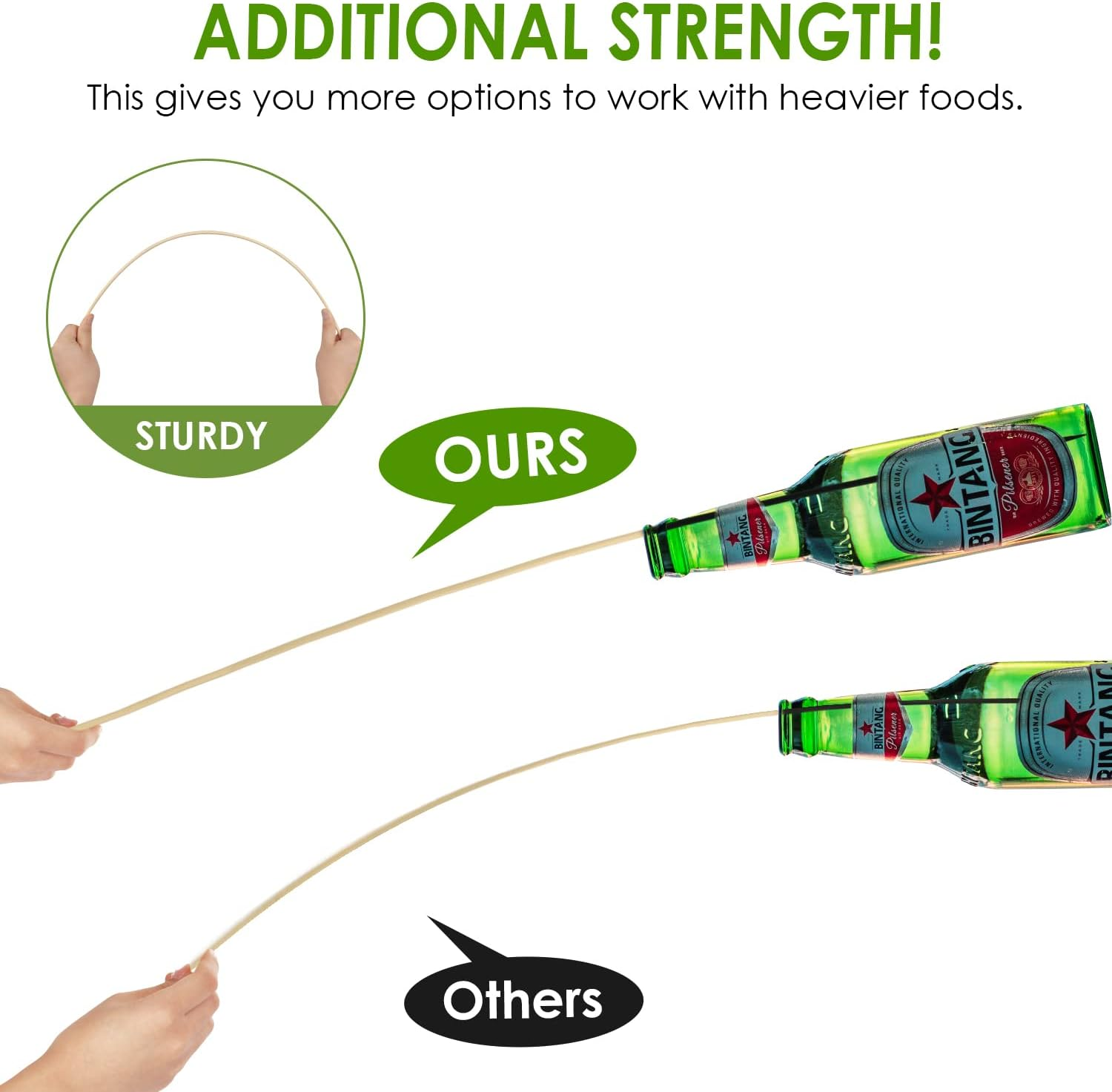 Smores Sticks 36" Long 5 Mm Thick, 120 PCS Marshmallow Roasting Smore Sticks Bamboo, Disposable Marshmellow Sticks Camping Heavy Duty Smores Skewers for Outdoor Fire Pits Campfires Hot Dog Sausage image number 4