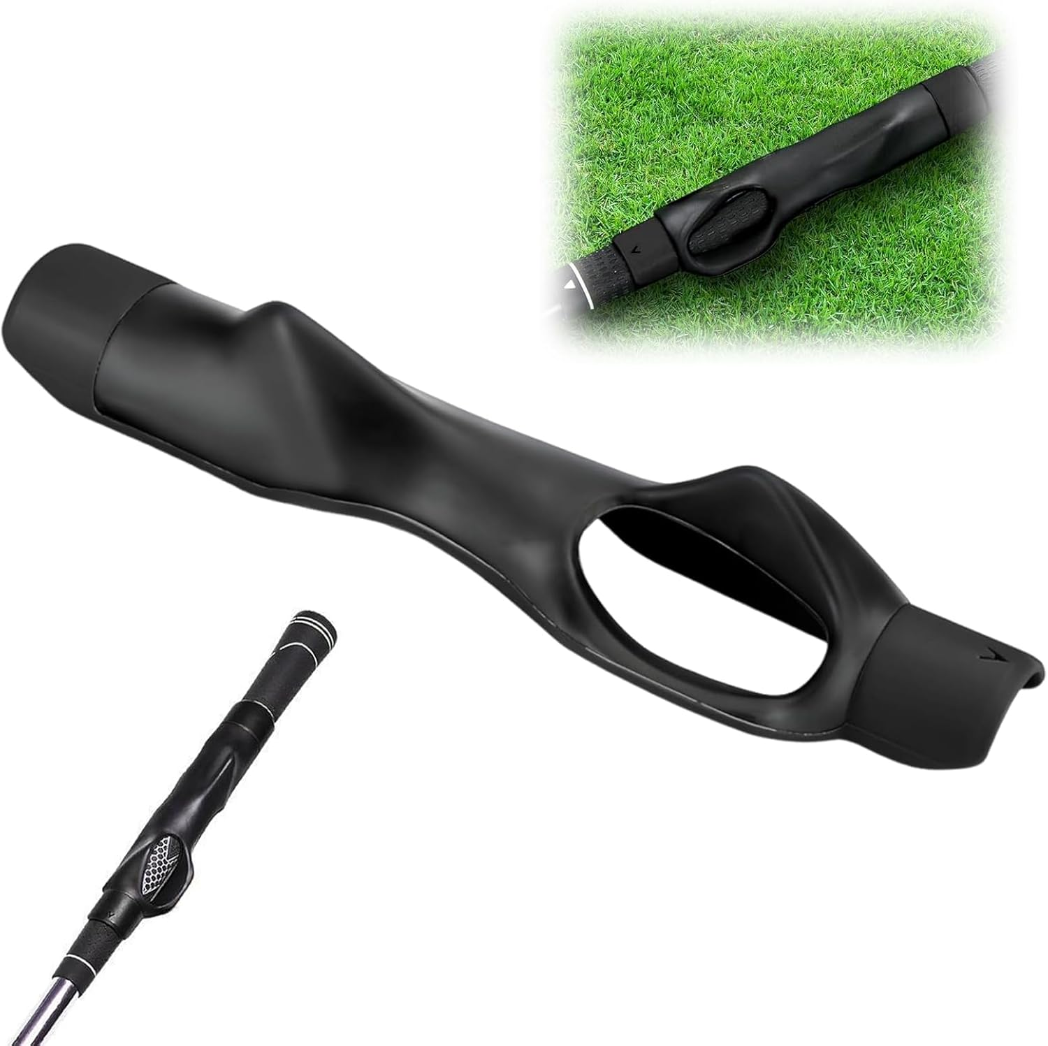 1Pcs Golf Club Grips, Golf Grip Training Aid, Premium Swing Training Aid for Muscle Memory for Golf Beginner Men Women Kids Golf Grip Trainer( Black ) image number 4