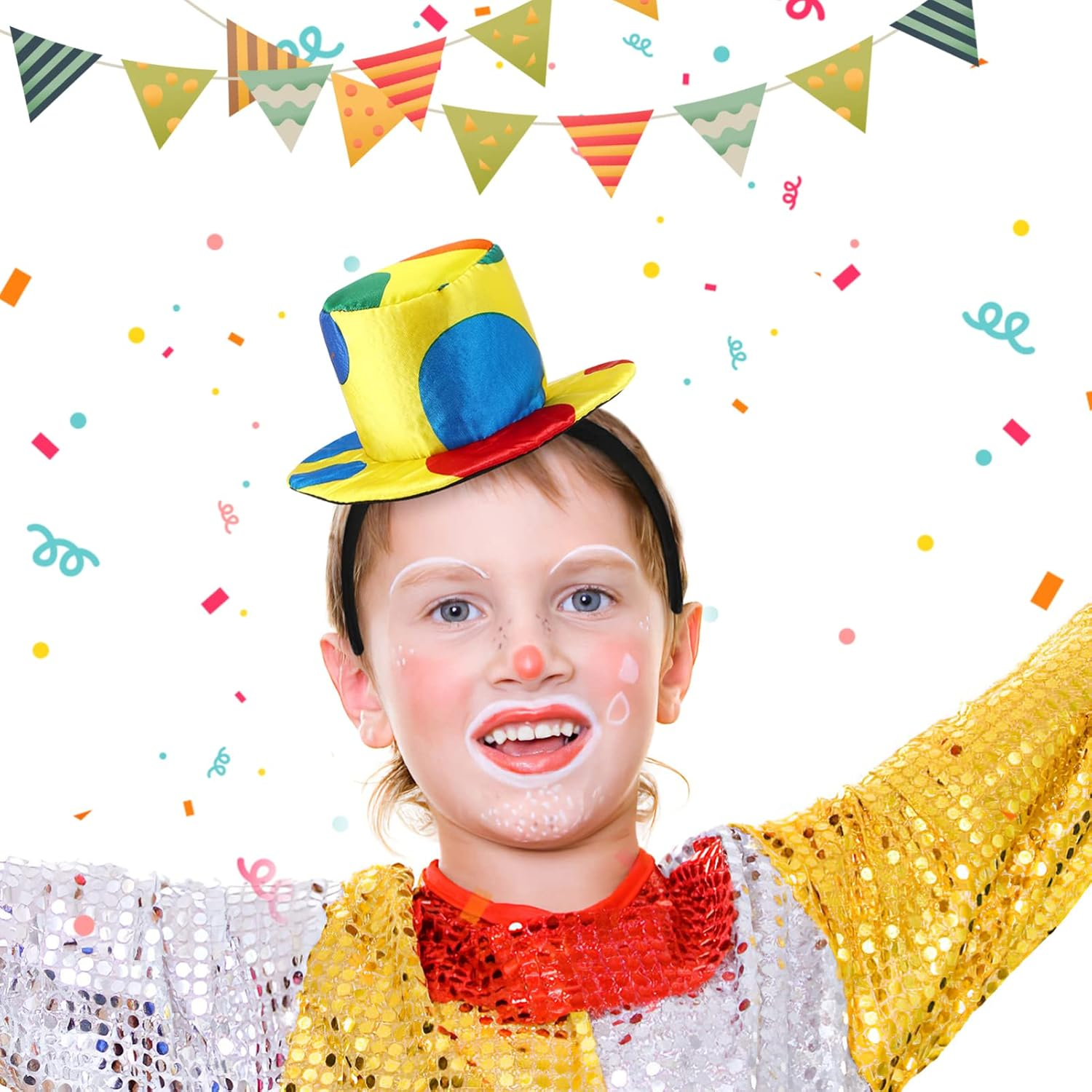 NUOBESTY Circus Clown Hat Funny Clown Hat Small Nose Adult Jester Headband Costume Prop S for Adults Women Circus Hat Women'S Accessories Clothing