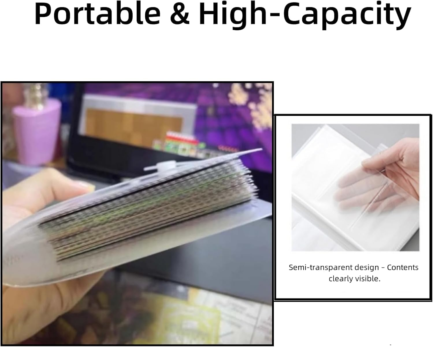 Ksngtixe 1 Pack Card Case, Holds 120 Audio Cards, Compatible with Audio Card Holder, Kids Card Organizer for Boys and Girls, Clear Storage Case for Mini Audio Cards image number 1