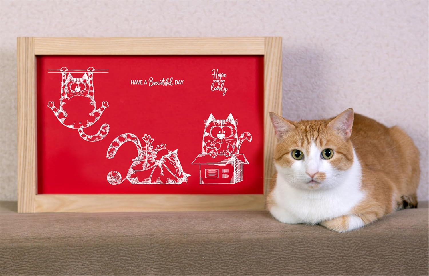 Arriettycraft Cute Cat Clear Stamps for Card Making and Journaling, Kitten Pet with Greeting Words Rubber Stamps for Crafts Scrapbooking Journals Albums Decoration image number 2