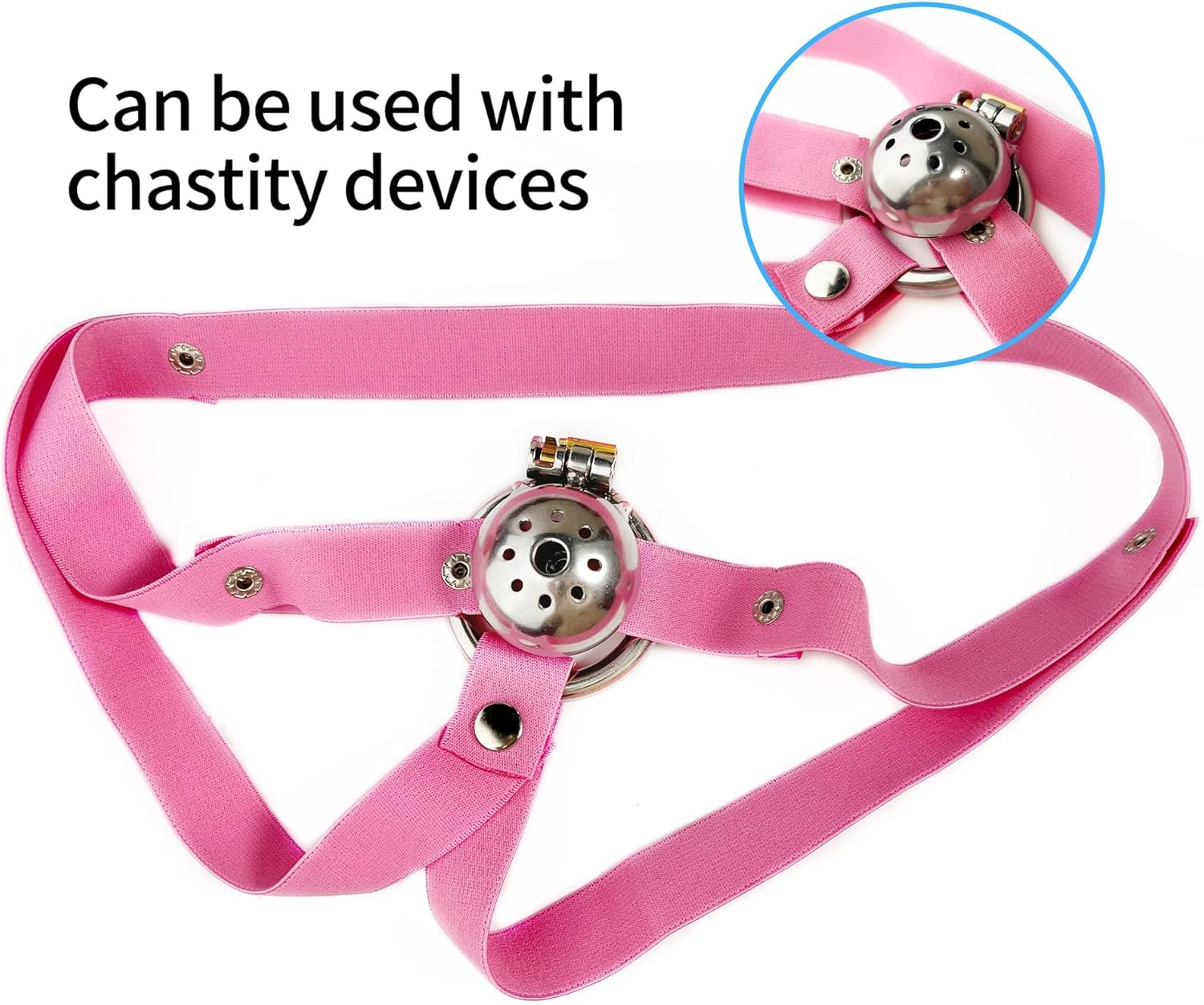 Male Chastity Belt Anti-Off Chastity Device Chastity Cage Chastity Strap Adjustable Auxiliary Belt Penis Cage Sex Toys Sex Furniture for Men (Pink) - Pink image number 6
