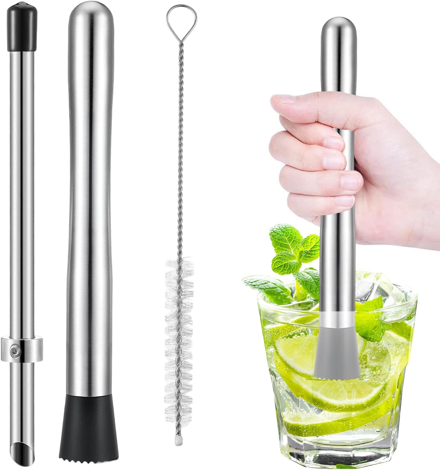 Straw Puncher and Muddler - Lemonade Muddler Hole Punching Tools,Multi-Functional Beverage Drinks Mixing Supplies for Home Kitchen Barbecue Picnic Cafe image number 3